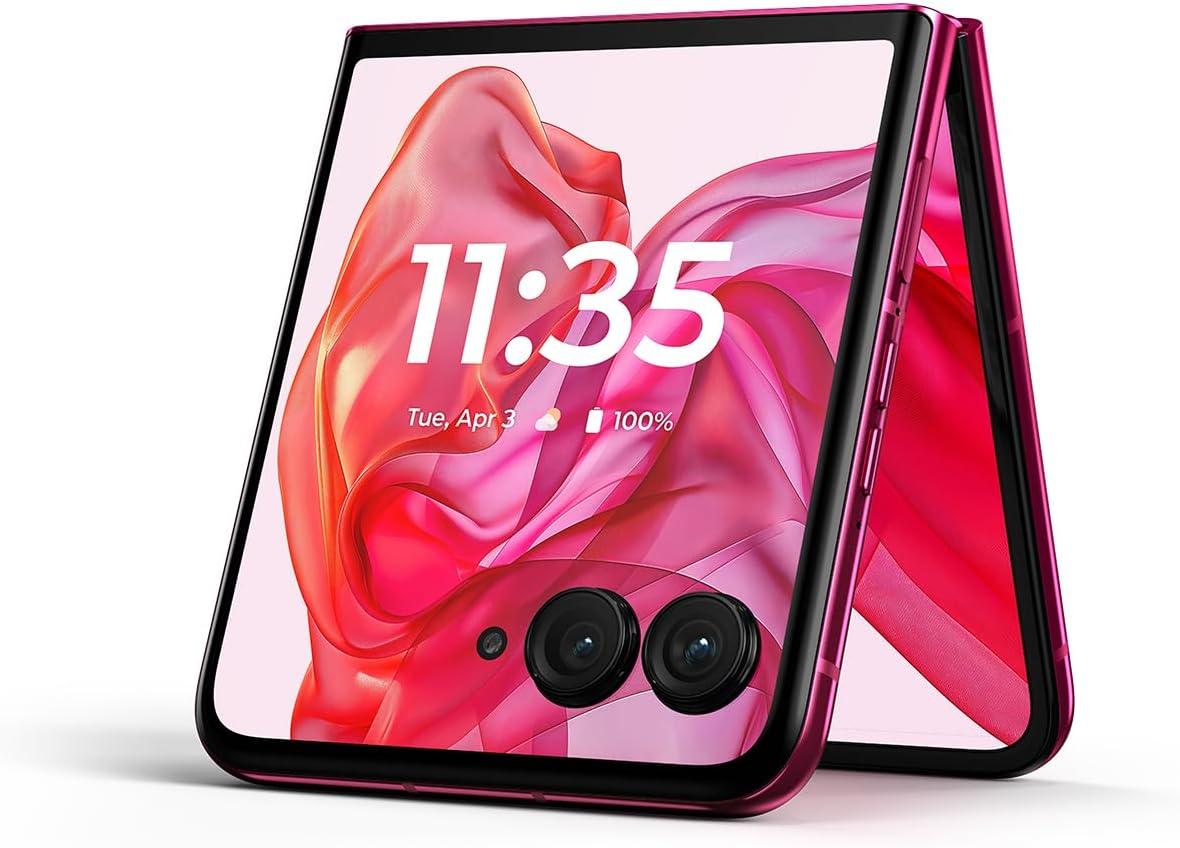 imageMotorola razr  2023  Unlocked  Made for US 8256  32 MPCamera Black 7395x17083x699mmHot Pink