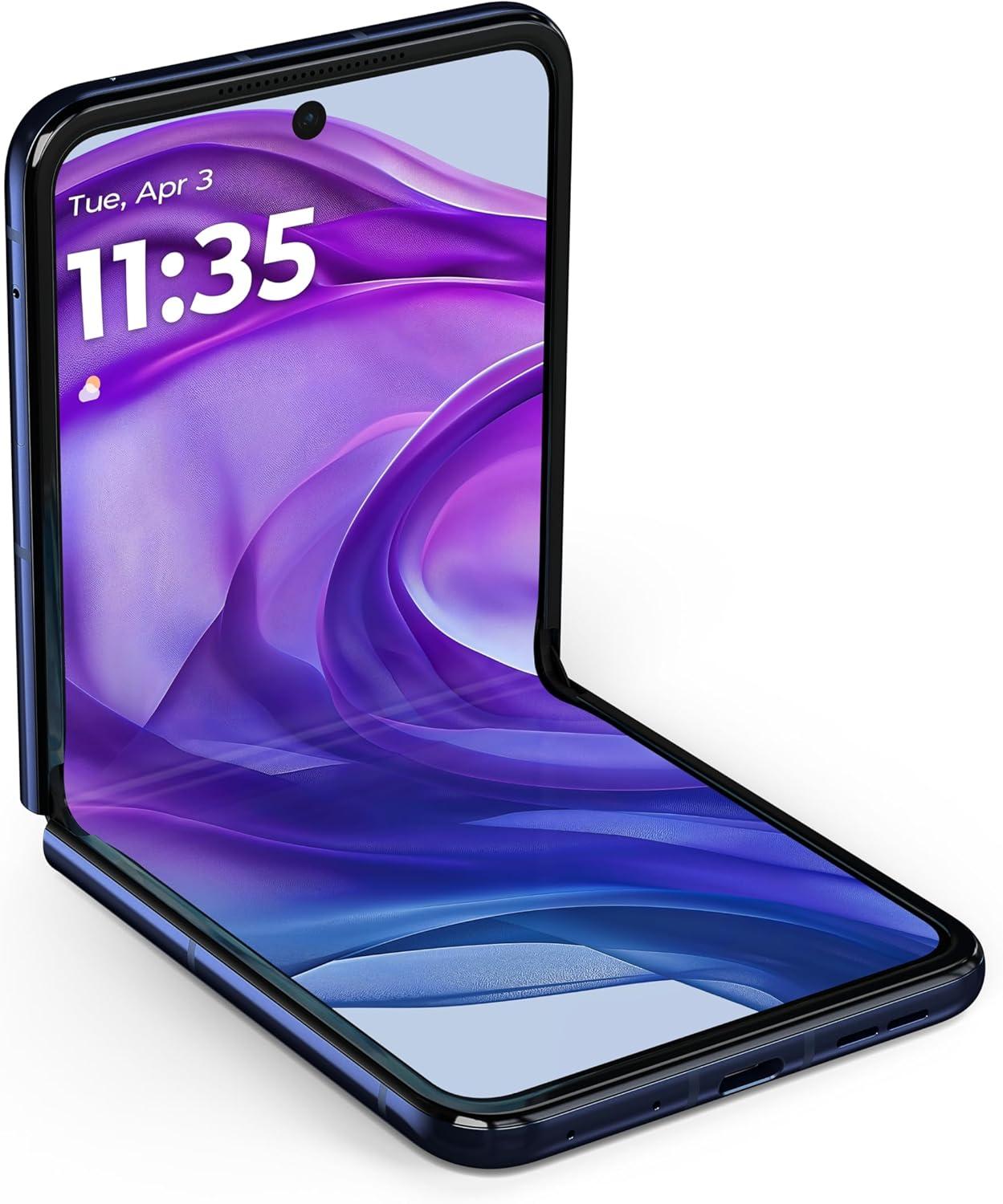 imageMotorola razr  2024  Unlocked  Made for US 12256  50MP Camera  Spring GreenMidnight Blue