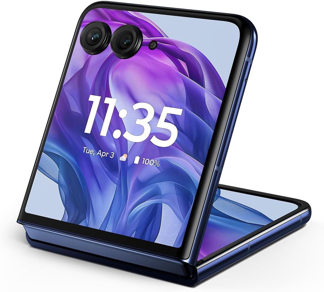 imageMotorola razr  2024  Unlocked  Made for US 12256  50MP Camera  Spring GreenMidnight Blue