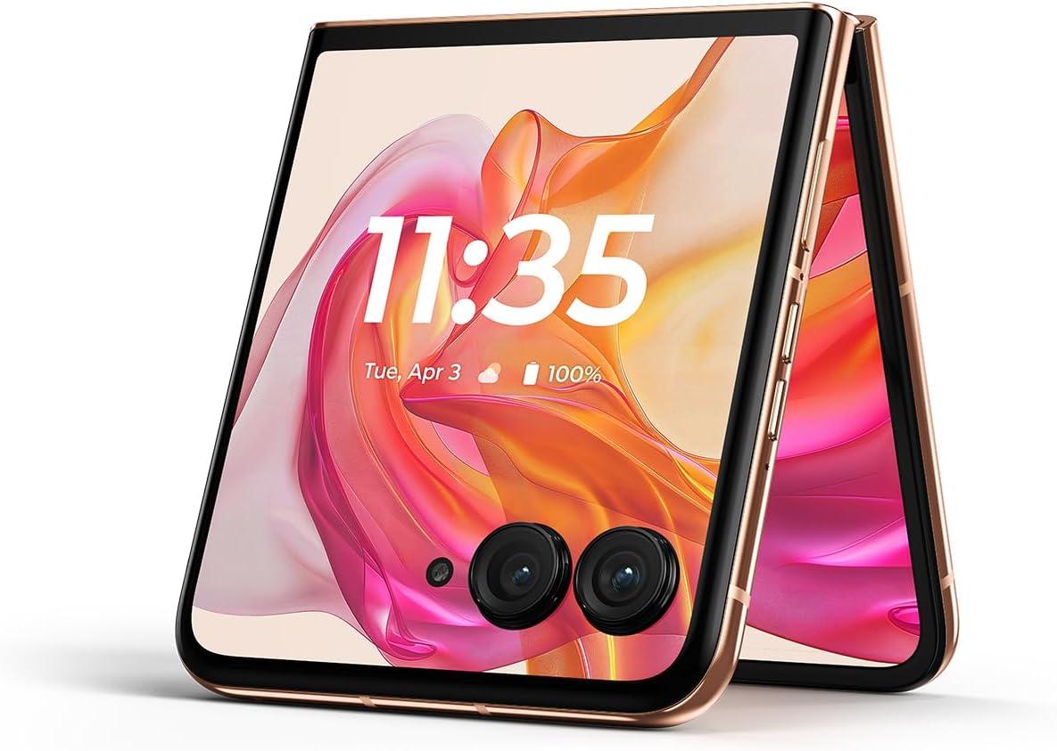 imageMotorola razr  2024  Unlocked  Made for US 12256  50MP Camera  Spring GreenPeach Fuzz