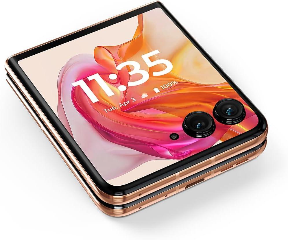 imageMotorola razr  2024  Unlocked  Made for US 12256  50MP Camera  Spring GreenPeach Fuzz