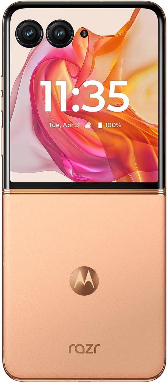imageMotorola razr  2024  Unlocked  Made for US 12256  50MP Camera  Spring GreenPeach Fuzz