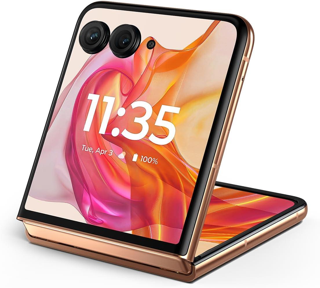 imageMotorola razr  2024  Unlocked  Made for US 12256  50MP Camera  Spring GreenPeach Fuzz