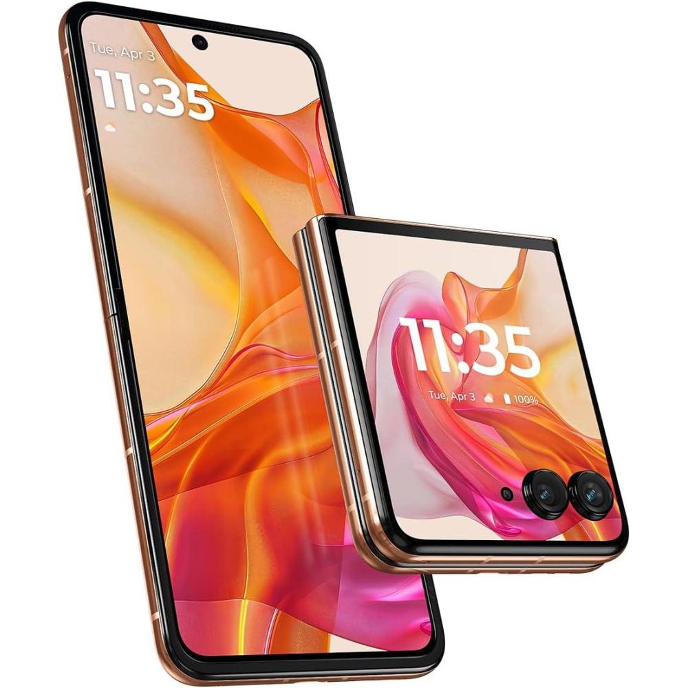 imageMotorola razr  2024  Unlocked  Made for US 12256  50MP Camera  Spring GreenPeach Fuzz